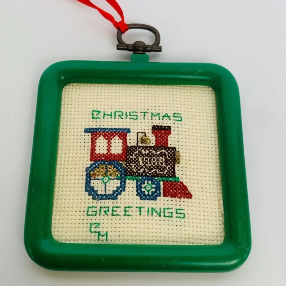 1988 Cross Stitch Train Ornament
